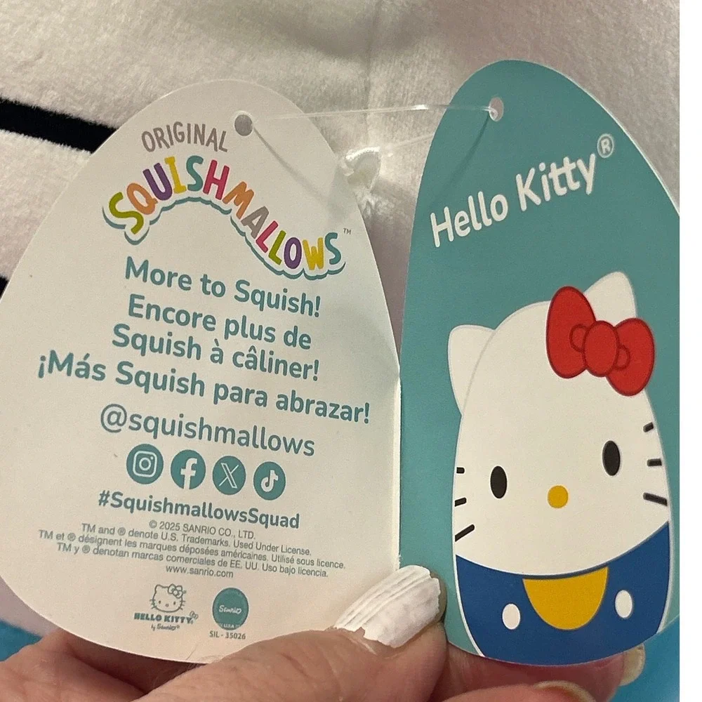 Squishmallows Hello Kitty Sanrio 12 Inch Blue Overalls Plush Toy‎ SQSN01375 NEW